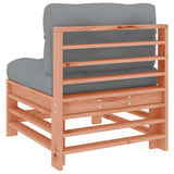 Middle Sofas with Cushions 2 pcs Solid Wood Douglas - Rear View