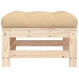 Garden Footstools with Cushions 2pcs Solid Wood Pine - Top-Down View