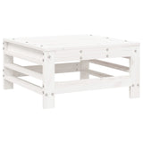 Garden Footstools with Cushions 2pcs White Solid Wood Pine - Close-Up Angle