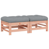 Garden Footstools with Cushions 2pcs Solid Wood Douglas - Front View
