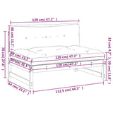 Middle Sofa 120x80 cm Solid Wood Pine - Extra Image