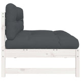 Middle Sofa White 120x80 cm Solid Wood Pine - 45-Degree Angle