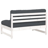 Middle Sofa White 120x80 cm Solid Wood Pine - Rear View