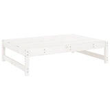Garden Footstool White 120x80 cm Solid Wood Pine - Side View