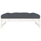 Garden Footstool White 120x80 cm Solid Wood Pine - Top-Down View