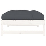 Garden Footstool White 120x80 cm Solid Wood Pine - 45-Degree Angle