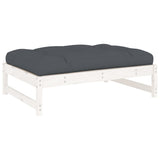 Garden Footstool White 120x80 cm Solid Wood Pine