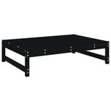 Garden Footstool Black 120x80 cm Solid Wood Pine - Side View