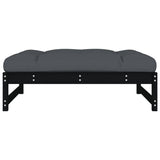 Garden Footstool Black 120x80 cm Solid Wood Pine - Top-Down View