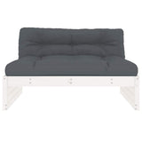 Middle Sofa White 120x80 cm Solid Wood Pine - Side View