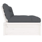 Middle Sofa White 120x80 cm Solid Wood Pine - 45-Degree Angle