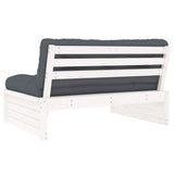 Middle Sofa White 120x80 cm Solid Wood Pine - Rear View