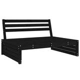 Middle Sofa Black 120x80 cm Solid Wood Pine - Top-Down View