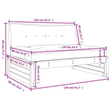 Middle Sofa Black 120x80 cm Solid Wood Pine