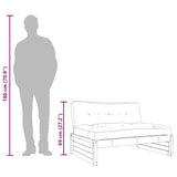 Middle Sofa Black 120x80 cm Solid Wood Pine - Extra Image