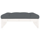 Garden Footstool White 120x80 cm Solid Wood Pine