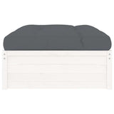 Garden Footstool White 120x80 cm Solid Wood Pine - 45-Degree Angle