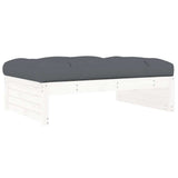 Garden Footstool White 120x80 cm Solid Wood Pine - Rear View