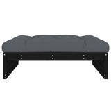 Garden Footstool Black 120x80 cm Solid Wood Pine - Side View
