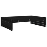 Garden Footstool Black 120x80 cm Solid Wood Pine - Top-Down View
