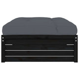 Garden Footstool Black 120x80 cm Solid Wood Pine - 45-Degree Angle