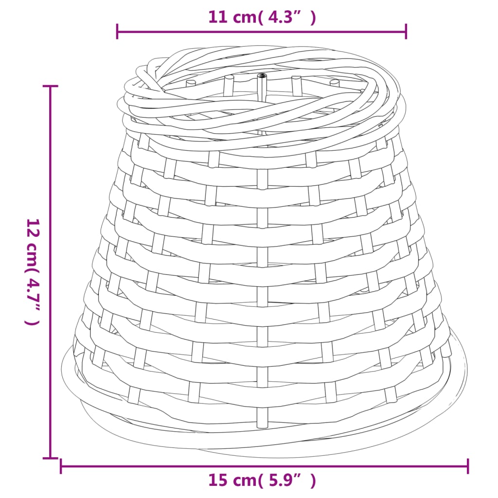 Lamp Shade Brown ?5x12 cm Wicker