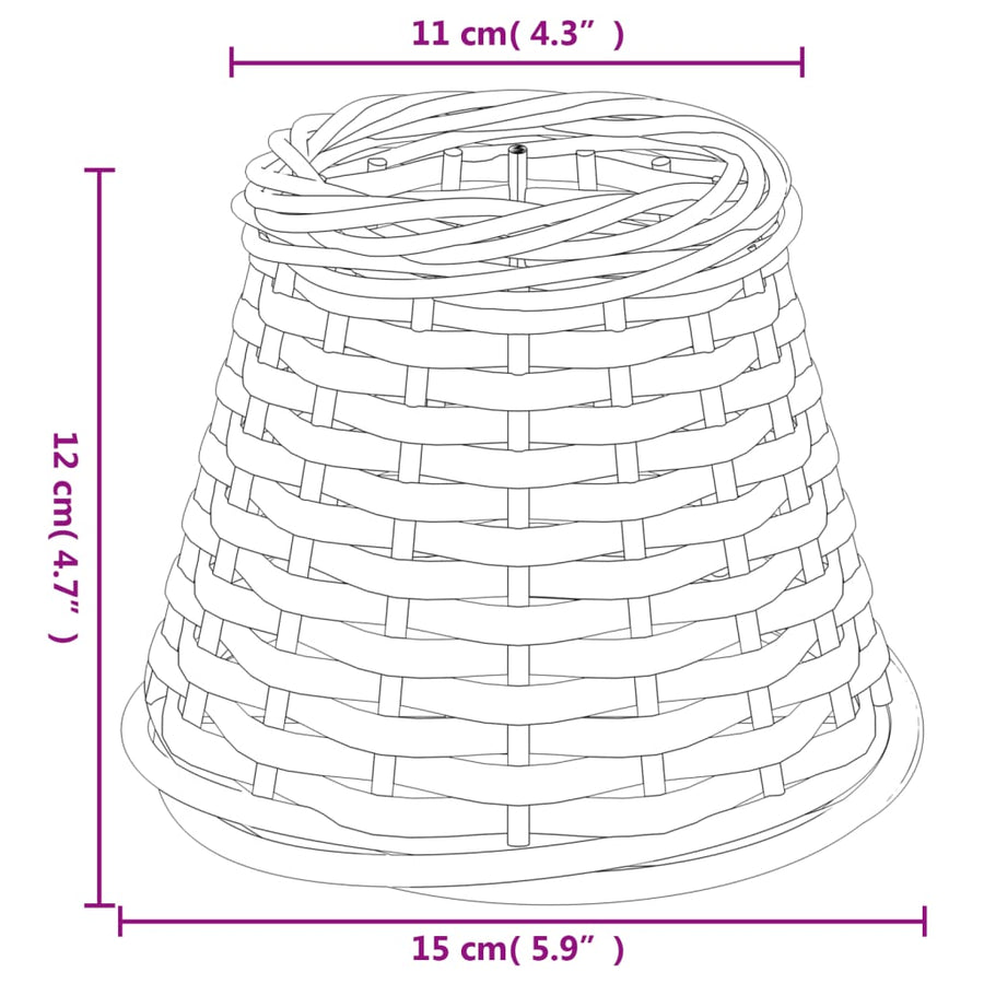 Lamp Shade Brown ?5x12 cm Wicker