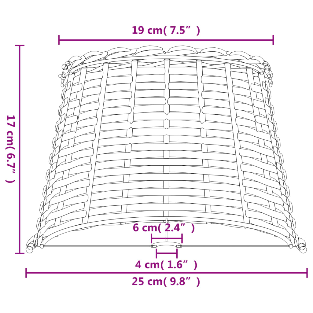 Lamp Shade Brown ?5x17 cm Wicker