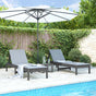 Sun Loungers 2 pcs with Table Grey Solid Wood Pine