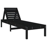 Sun Loungers 2 pcs with Table Black Solid Wood Pine - Top-Down View