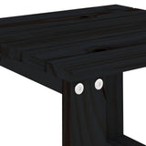 Sun Loungers 2 pcs with Table Black Solid Wood Pine - Close-Up Angle