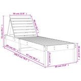 Sun Loungers 2 pcs with Table Black Solid Wood Pine - Extra Image