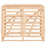 Double Wheelie Bin Storage Solid Wood Pine - Rear View