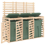 Triple Wheelie Bin Storage Solid Wood Pine - Top-Down View