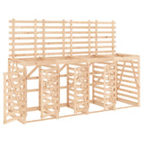 Quadruple Wheelie Bin Storage Solid Wood Pine - Front View