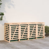 Quadruple Wheelie Bin Storage Solid Wood Pine - Side View