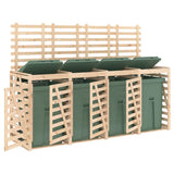 Quadruple Wheelie Bin Storage Solid Wood Pine - Top-Down View