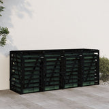 Quadruple Wheelie Bin Storage Black Solid Wood Pine