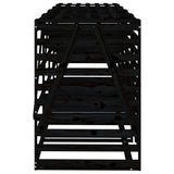 Quadruple Wheelie Bin Storage Black Solid Wood Pine - Close-Up Angle