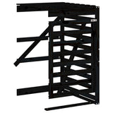 Quadruple Wheelie Bin Storage Black Solid Wood Pine - Extra Image