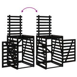 Quadruple Wheelie Bin Storage Black Solid Wood Pine - Extra Image