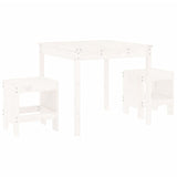 3 Piece Garden Bistro Set White Solid Wood Pine
