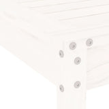 3 Piece Garden Bistro Set White Solid Wood Pine - Close-Up Angle