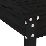 3 Piece Garden Bistro Set Black Solid Wood Pine - Close-Up Angle