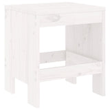 5 Piece Garden Dining Set White Solid Wood Pine - Top-Down View