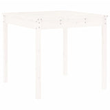 5 Piece Garden Dining Set White Solid Wood Pine - Rear View