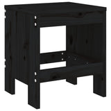 5 Piece Garden Dining Set Black Solid Wood Pine - Top-Down View