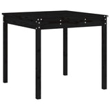 5 Piece Garden Dining Set Black Solid Wood Pine - Rear View