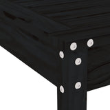 5 Piece Garden Dining Set Black Solid Wood Pine - Close-Up Angle