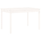 5 Piece Garden Dining Set White Solid Wood Pine